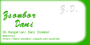 zsombor dani business card